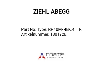 Type: RH40M-4EK.4I.1R Artikelnummer: 130172E