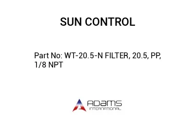 WT-20.5-N FILTER, 20.5, PP, 1/8 NPT